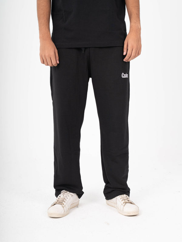 Line code pants in black